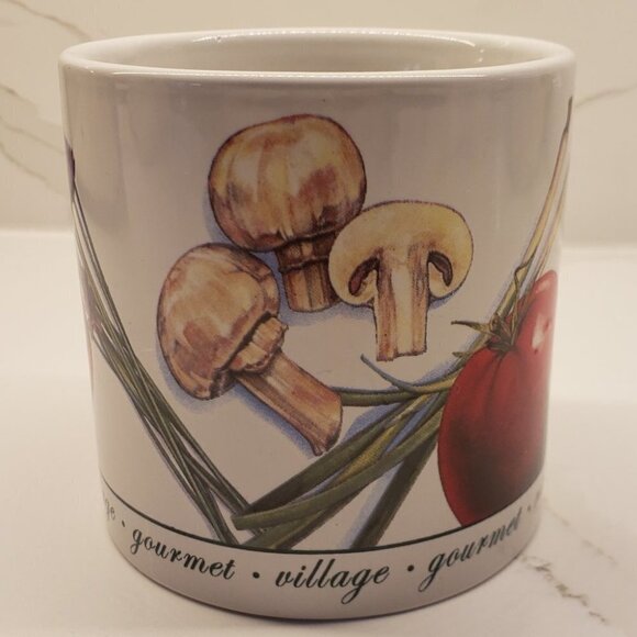 Gourmet Village oversize tumbler mug veggies photos with black print on… - Picture 3 of 6